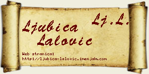 Ljubica Lalović vizit kartica